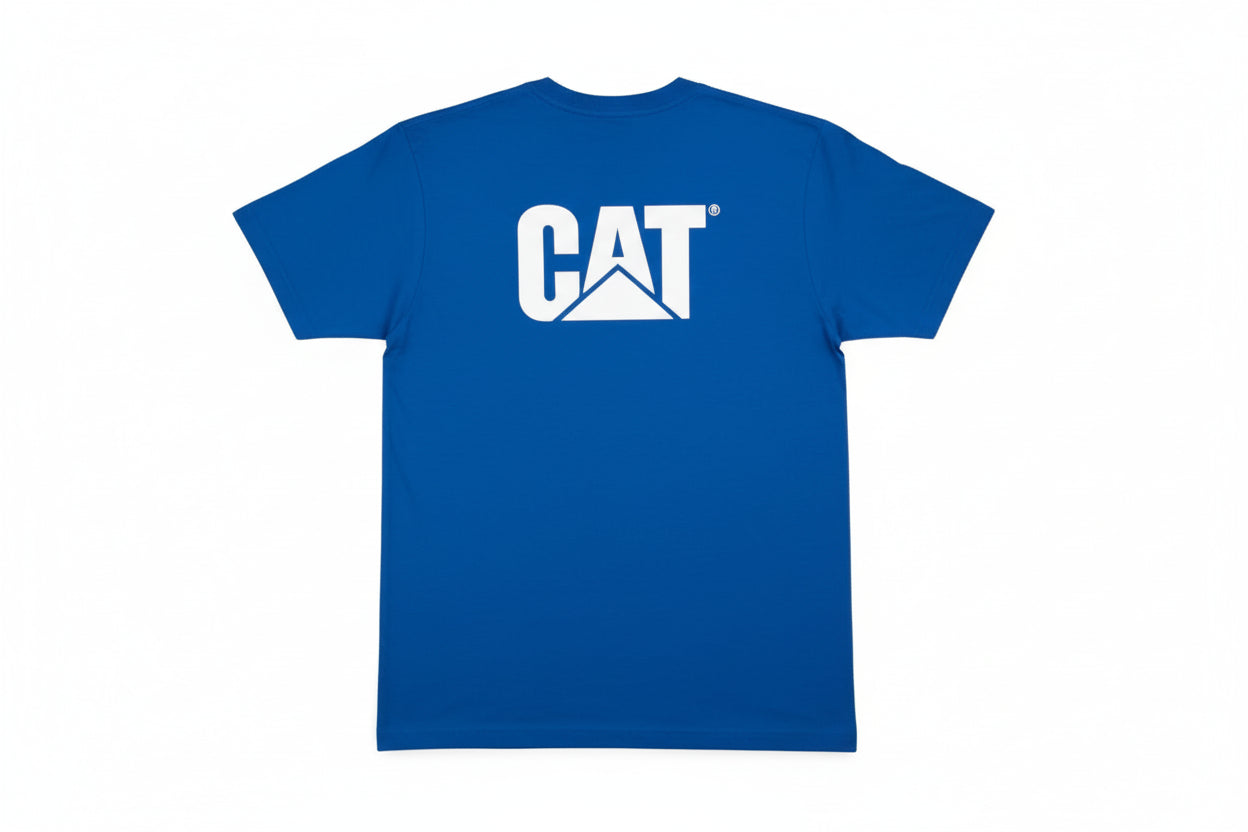 PLAYERA AZUL CAT LOGO BLANCO