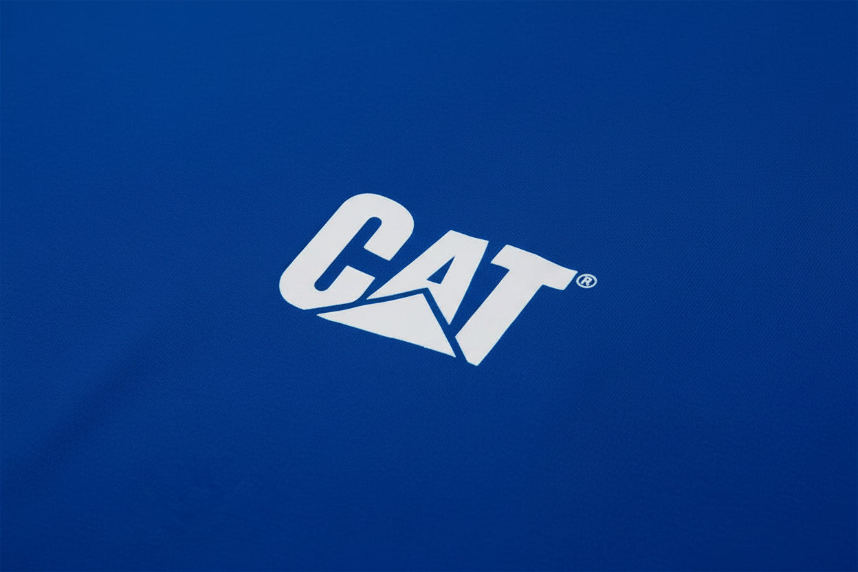 PLAYERA AZUL CAT LOGO BLANCO