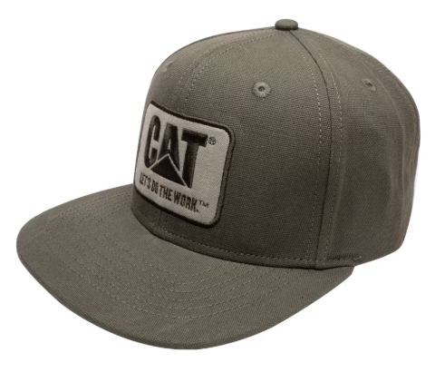 Gorra con visera plana snapback casual Caterpilllar verde