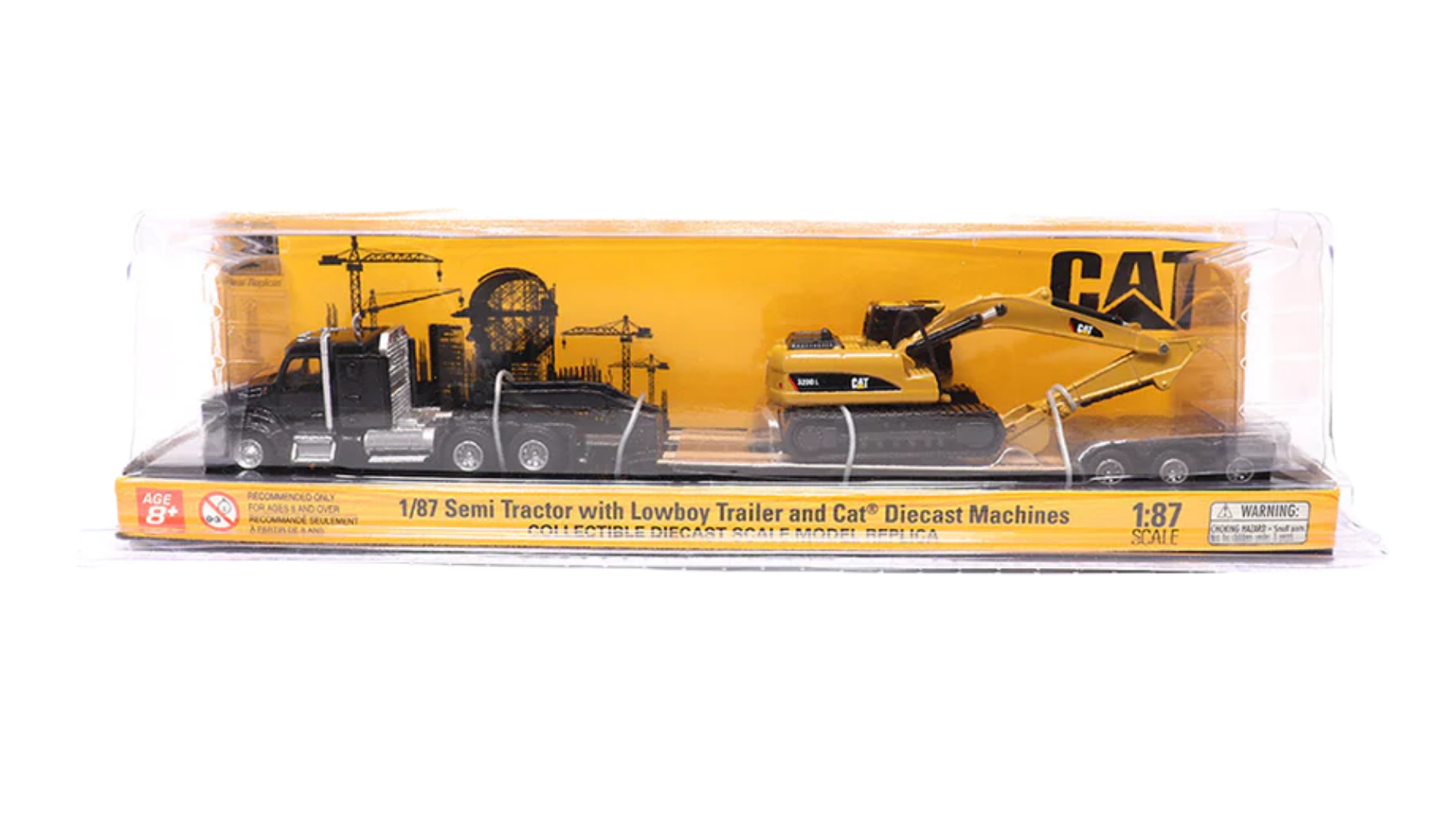 Diecast Masters 84420 Caterpillar Tractor with Lowboy Trailer and Cat 320D L