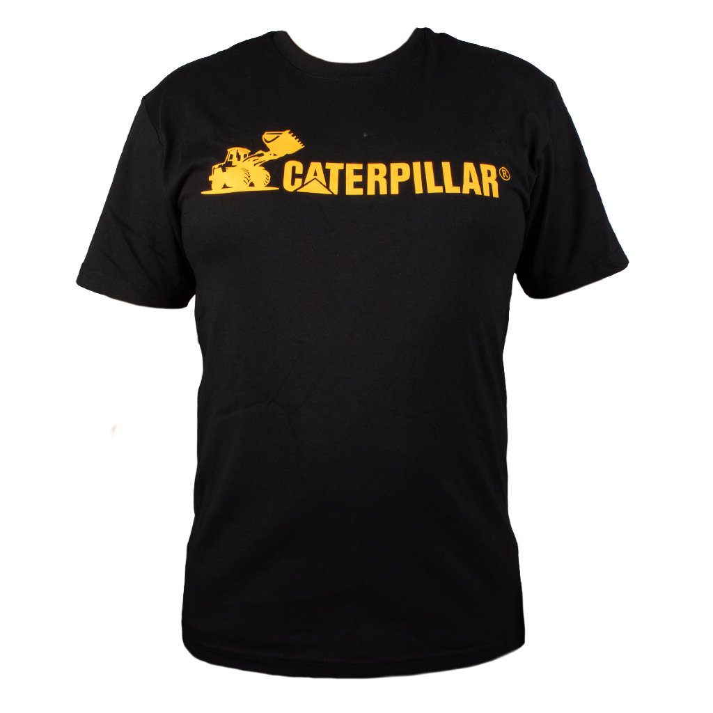 Playera Caterpillar Negra con Logo Amarillo CATNHCR