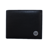 CARTERA CAT NEGRA LOGO CIRCULAR ACERO