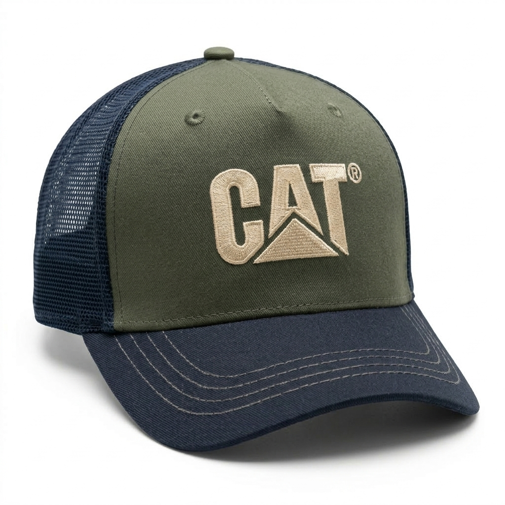 Gorra CAT® Bicolor: Verde Oliva y Azul.