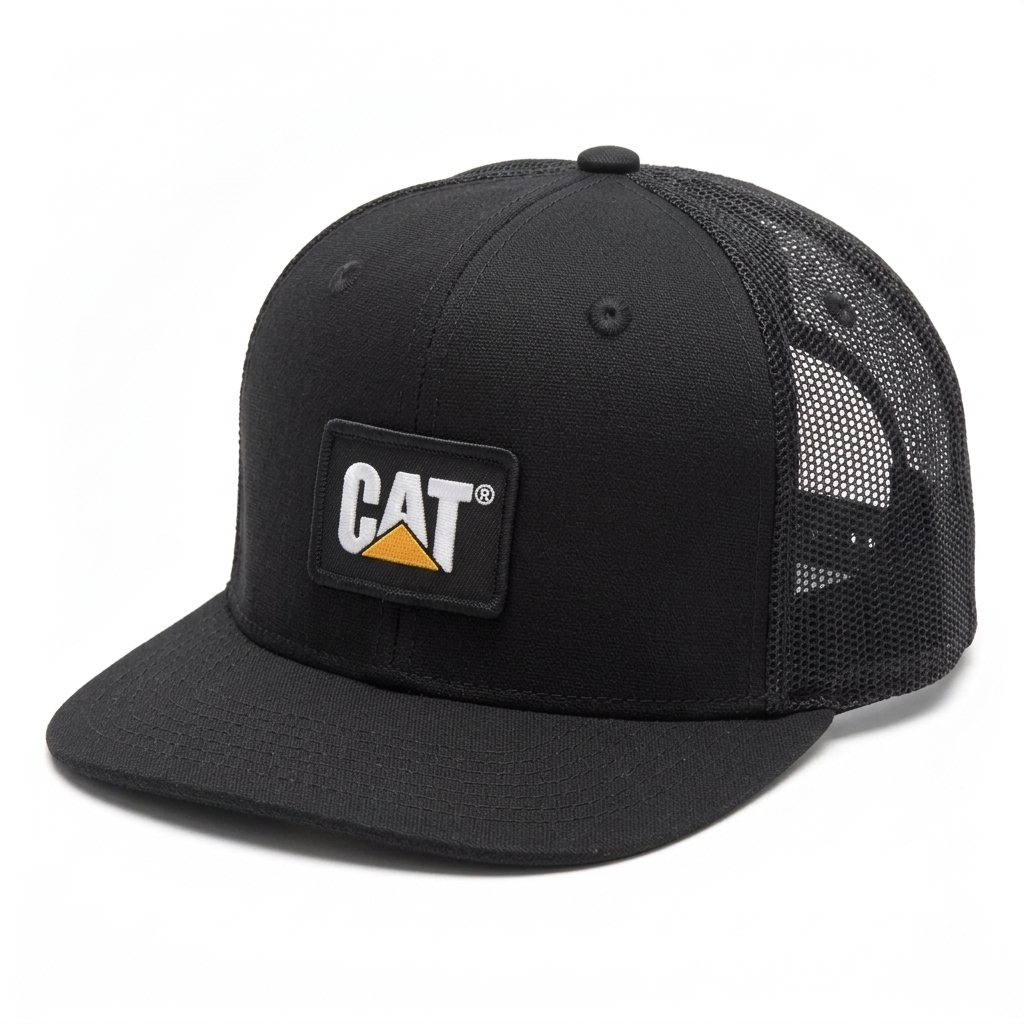 Gorra CAT negra con visera plana