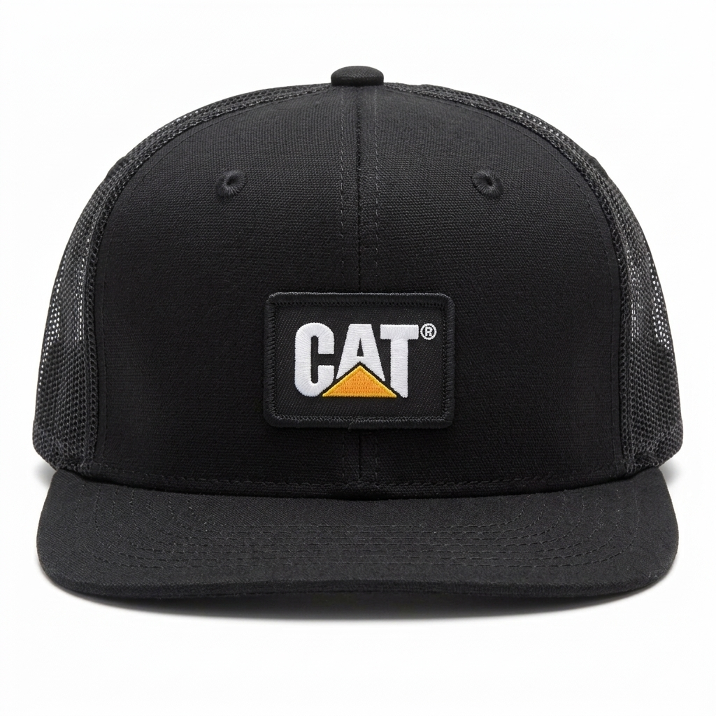 Gorra CAT negra con visera plana