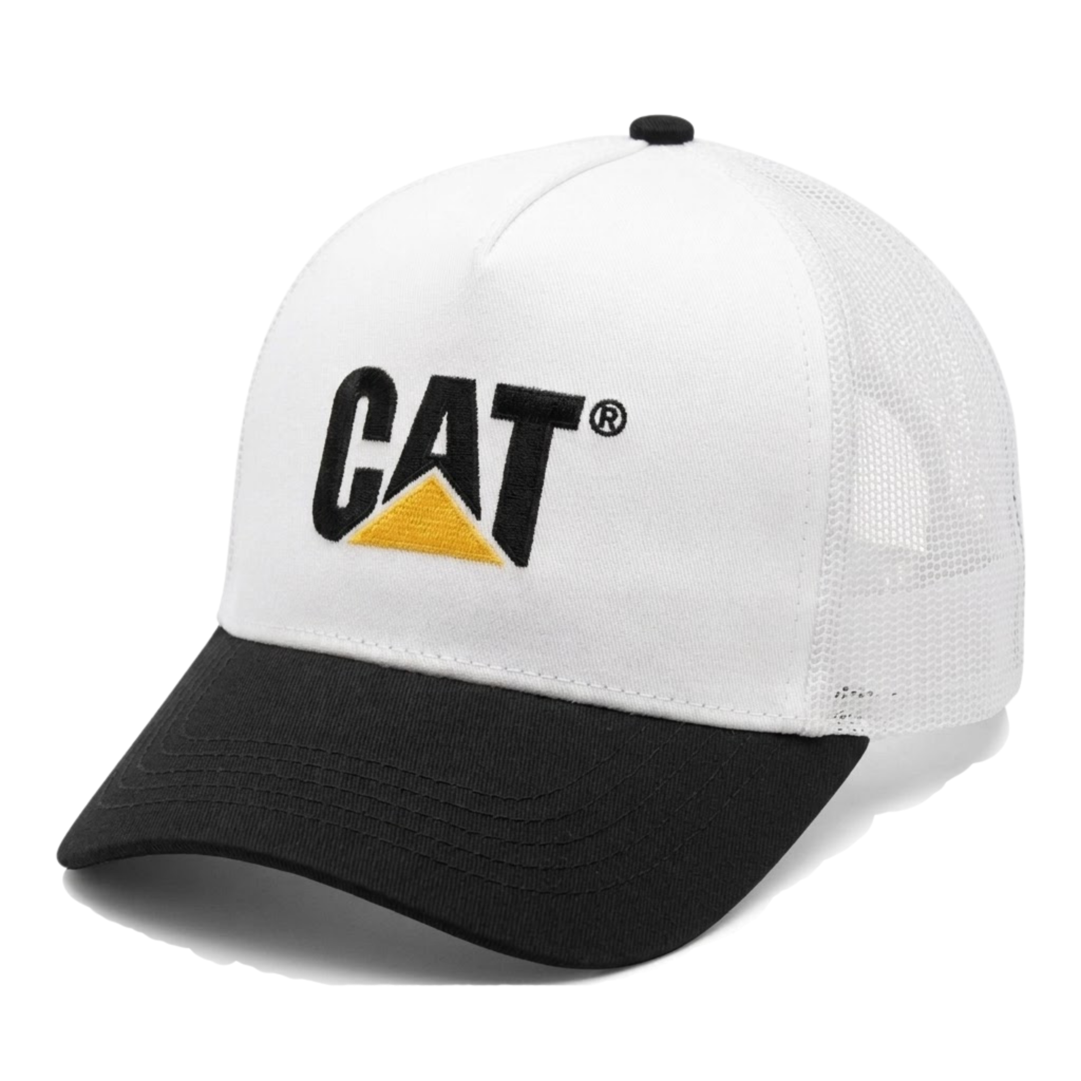 Gorra CAT Blanca y Negra con Logo Bordado