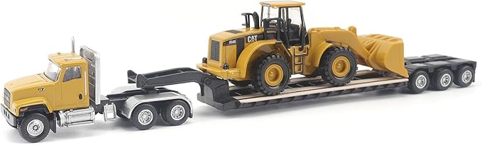 Diecast Masters 84418 Caterpillar CT681 Day Cab con Lowboy y 950G Cargador de ruedas