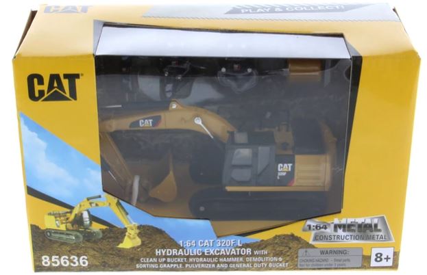 EXCAVADORA HIDRAULICA CAT 320F CON 5 HERRAMIENTAS ESCALA 1:64