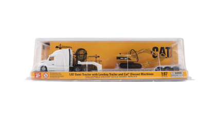 Diecast Masters 84423 Caterpillar  Tractor With Lowboy Trailer and Cat 315C Excavator
