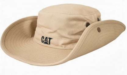 Sombrero Pescador CAT Beige con Logo | Modelo VA-604