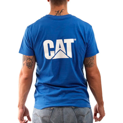 PLAYERA AZUL CAT LOGO BLANCO