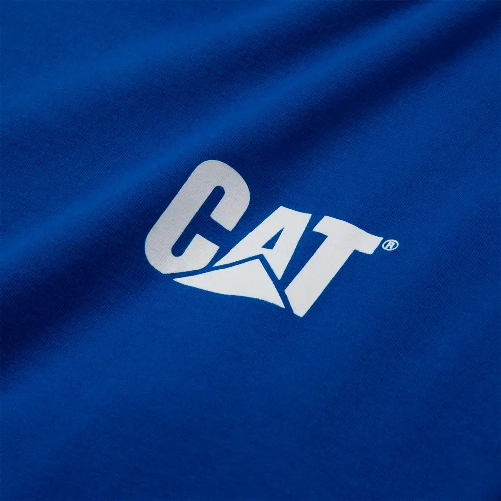 PLAYERA AZUL CAT LOGO BLANCO