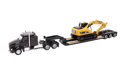 Diecast Masters 84420 Caterpillar Tractor with Lowboy Trailer and Cat 320D L