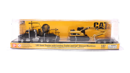 Diecast Masters 84420 Caterpillar Tractor with Lowboy Trailer and Cat 320D L
