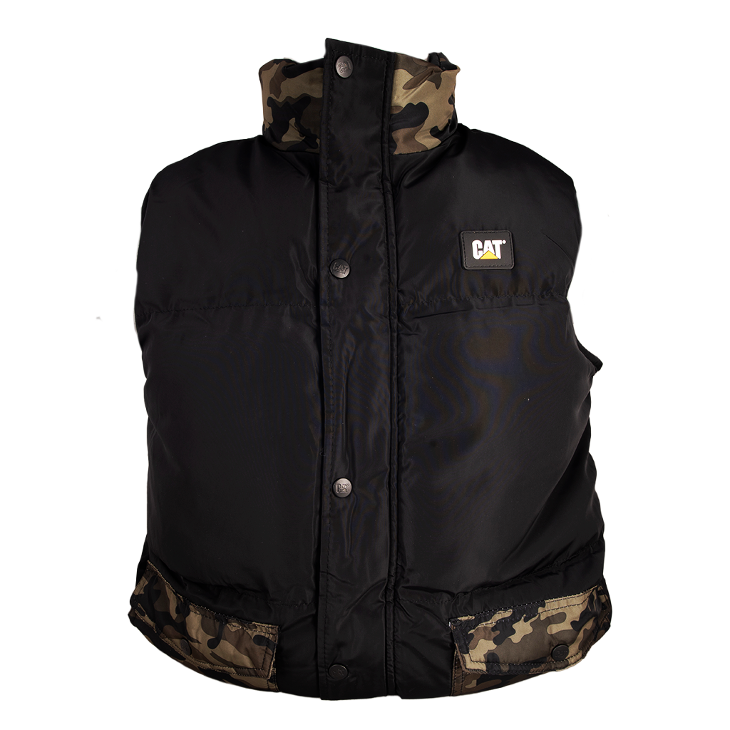 Chaleco Caterpillar Cat® Negro con Detalles Camuflaje