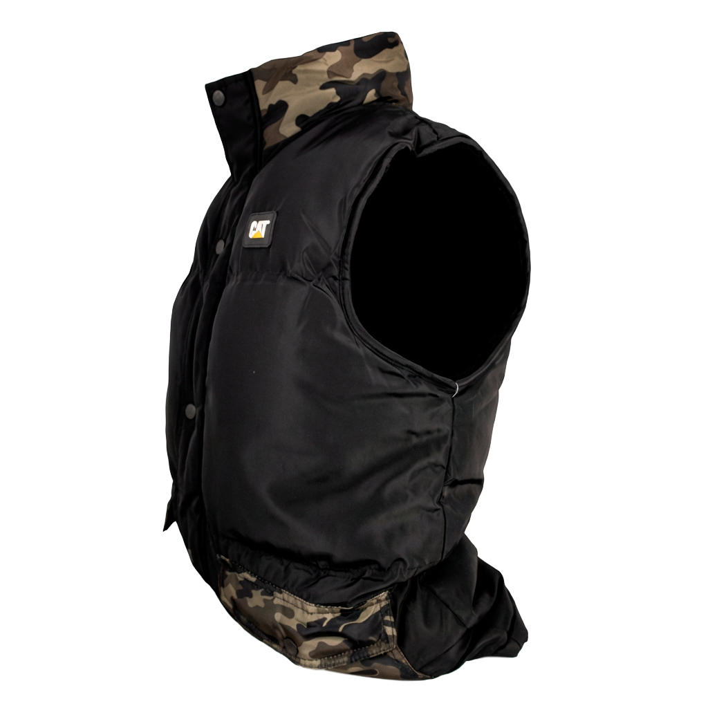 Chaleco Caterpillar Cat® Negro con Detalles Camuflaje
