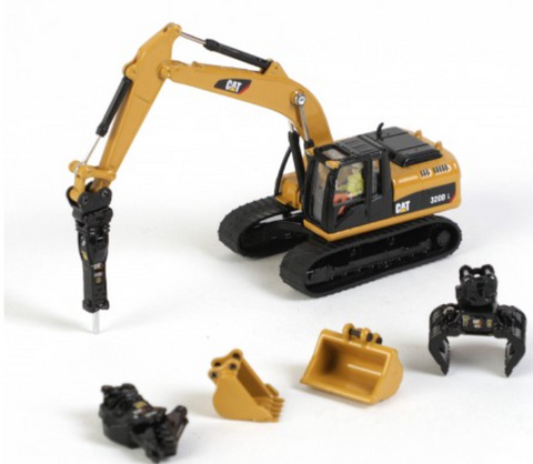 Caterpillar 320D L Hydraulic Excavator with Multiple Work Tools 1:87
