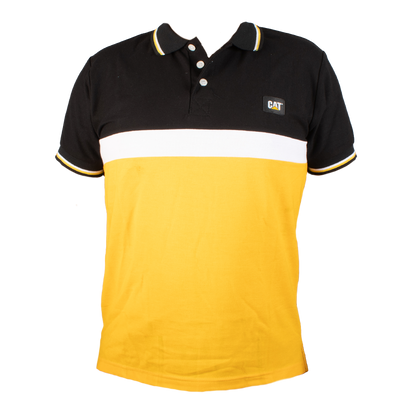 PLAYERA POLO CAT PARA HOMBRE NEGRA Y AMARILLA CATPNA