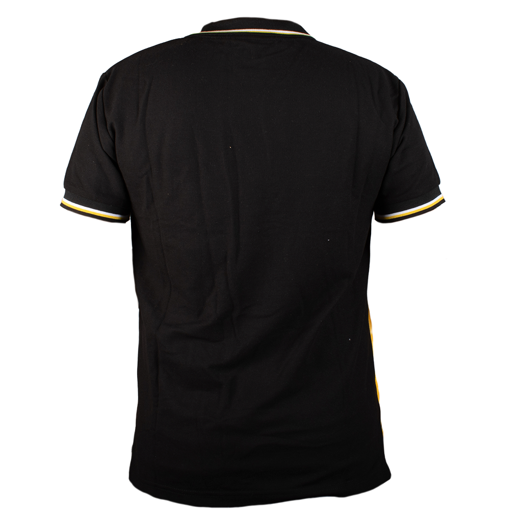 PLAYERA POLO CAT PARA HOMBRE NEGRA Y AMARILLA CATPNA