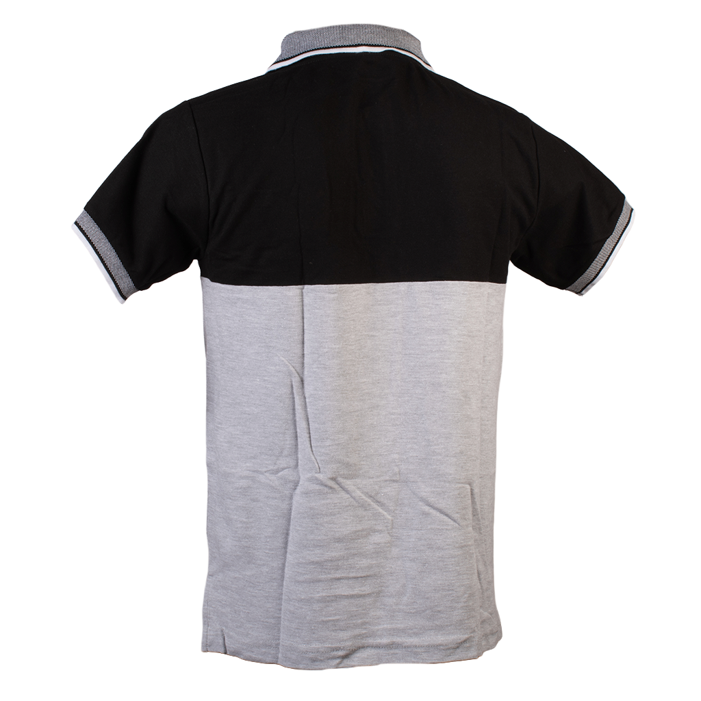 PLAYERA TIPO POLO CAT GRIS CON NEGRO