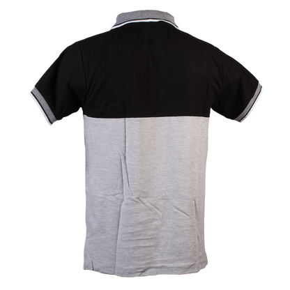 PLAYERA TIPO POLO CAT GRIS CON NEGRO