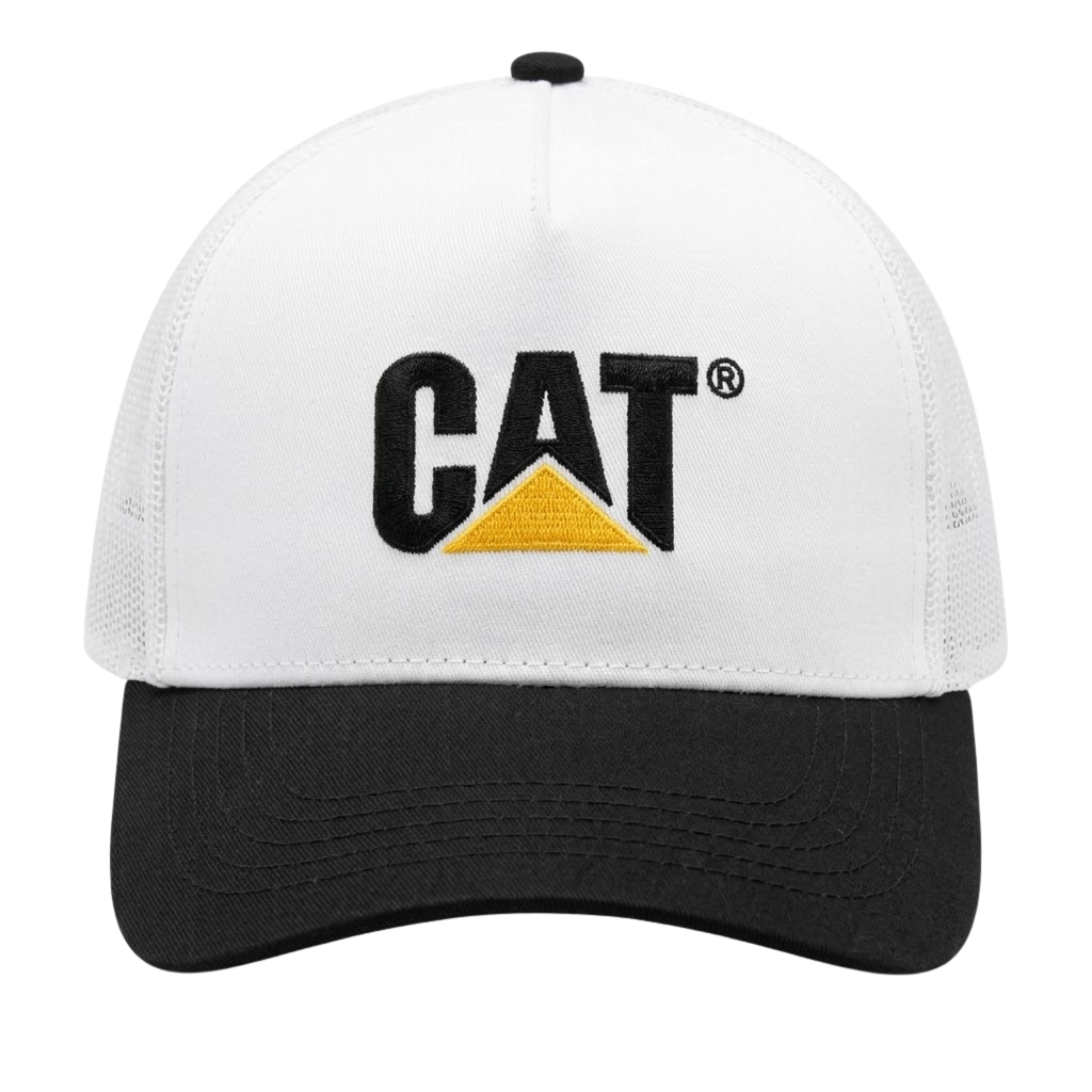 Gorra CAT Blanca y Negra con Logo Bordado