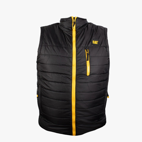 CHALECO CAT NEGRO CON AMARILLO