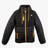 CHAMARRA CAT NEGRO CON AMARILLO