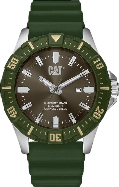 CAT Reloj Hombre Correa De Silicón Color Verde PZ.141.23.323