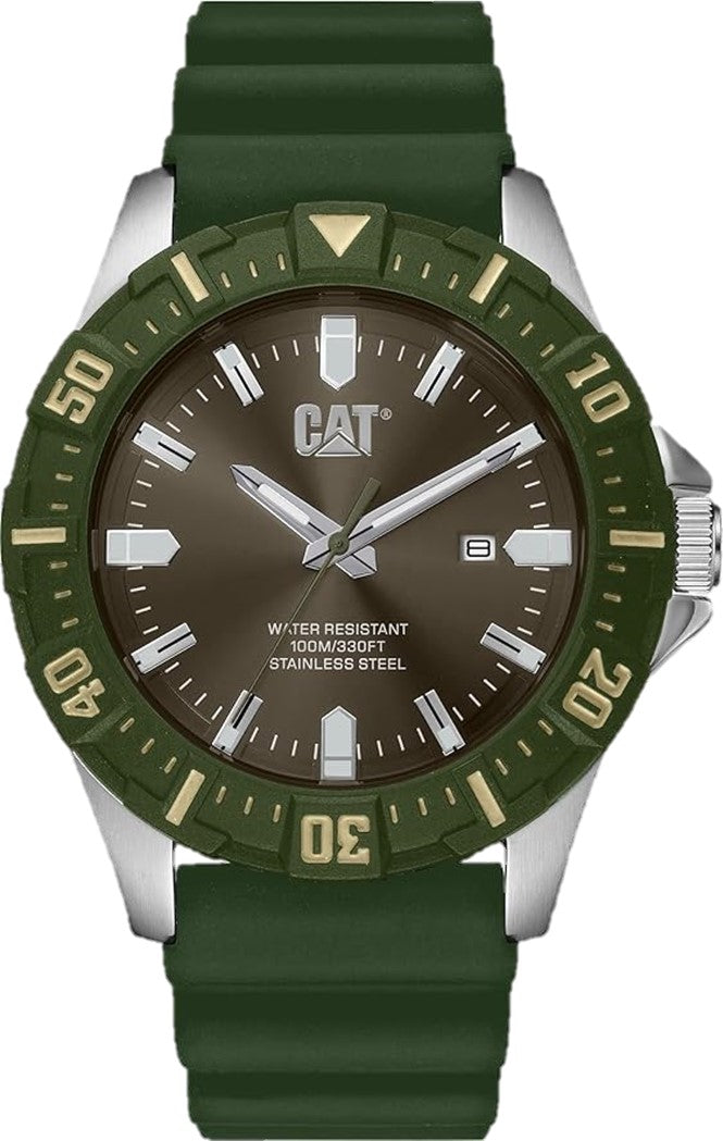 CAT Reloj Hombre Correa De Silicón Color Verde PZ.141.23.323