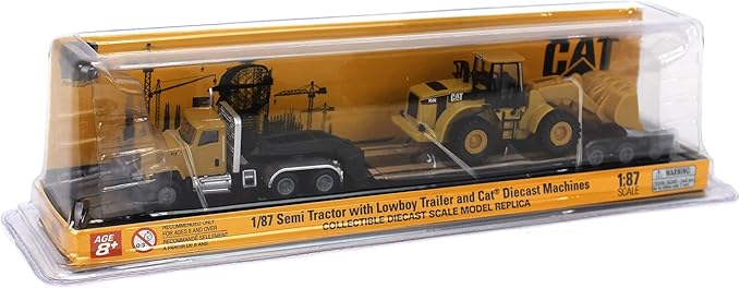 Diecast Masters 84418 Caterpillar CT681 Day Cab con Lowboy y 950G Cargador de ruedas