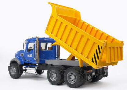 MACK GRANITE VOLQUETE AZUL/AMARILLO ESCALA 1:16