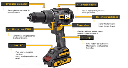 TALADRO ROTOMARTILLO CAT DX12