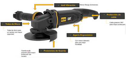 ESMERILADORA ANGULAR 4 1/2  5" CAT DX361U